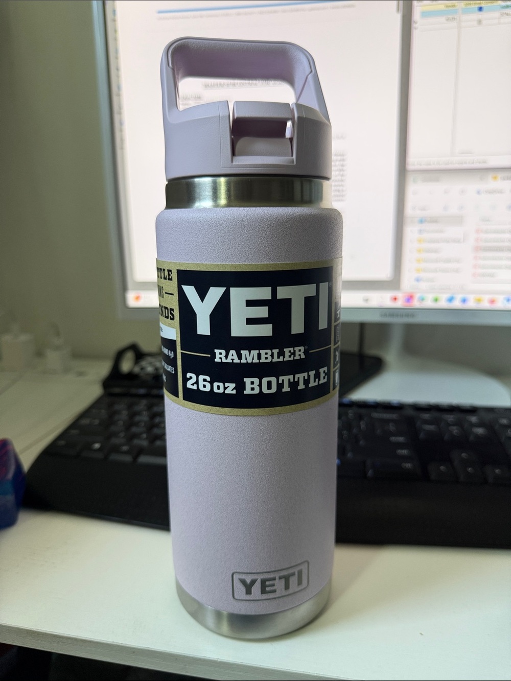 Light purple YETI 26oz Rambler bottle
